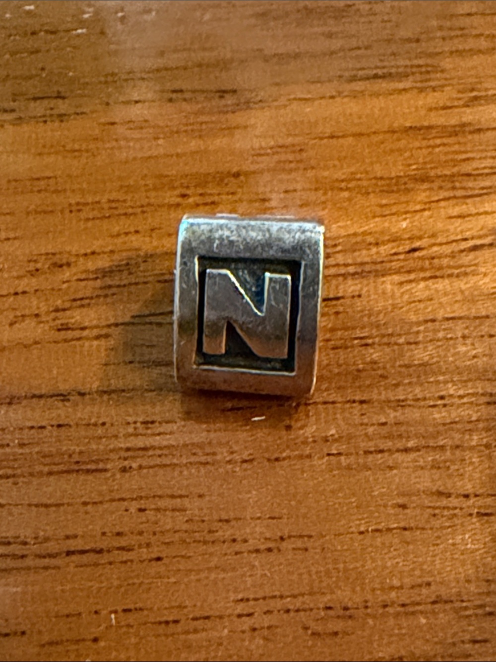 Authentic Pandora Retired Alphabet Letter N charm (Article No. 790323N) silver